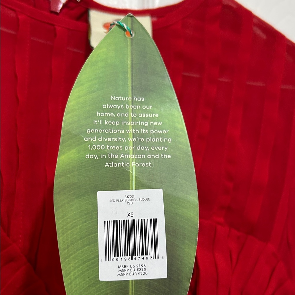 NWT Farm Rio Red Pleated Shell Blouse - Picture 3 of 4